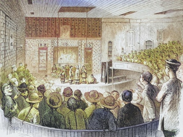 Chinese Theatre, San Francisco, California, 1870s, America, digital reproduction from American