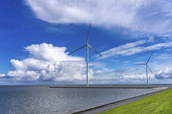 Strekdammen Wind Farm, wind farm at the seaport of Eemshaven in the Netherlands, built on offshore