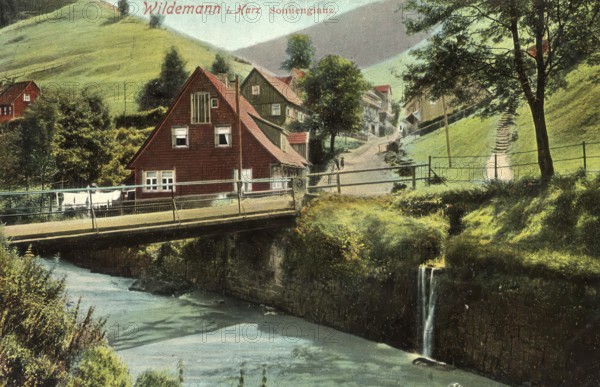 Historical postcard, picture postcard, Wildemann in the Harz Mountains, Lower Saxony, Germany,