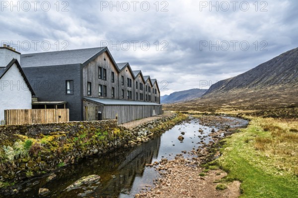 Mountains and Moors over Glen Etive Valley, Glencoe, Highlands, Scotland and Buachaille Etive Mòr,