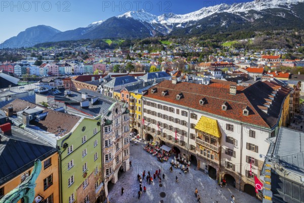 Herzog-Friedrich-Strasse in the historic city centre with the Golden Roof in front of the North