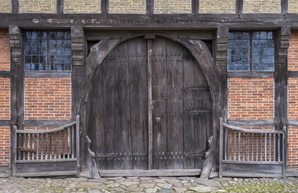 Barn door in an Ammerland farmhouse, Bad Zwischenahn Open-Air Museum, Ammerland, Lower Saxony,
