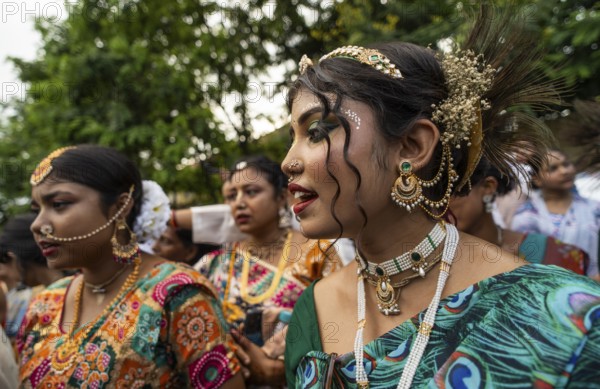 Hindu devotees takes part in Rath Yatra religious procession Guwahati, India on June 27, 2025. Rath