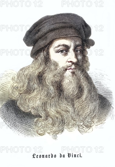 Leonardo da Vinci (born 15 April 1452, died 2 May 1519 at Clos Lucé Castle), Italian painter,