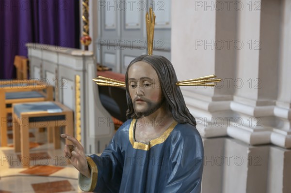Detail of the new copy of the Palmesel, formerly 16th century, in St Nicholas Church, Tannheim,