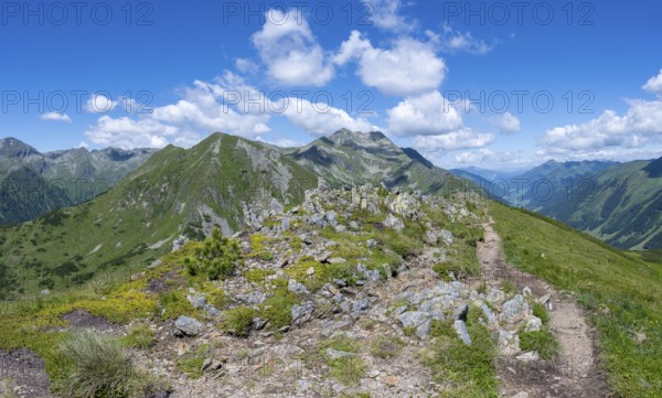 View from the Hornfeldspitz, Schladminger Tauern, Sölktäler nature park Park, St. Nikolei, Styria,