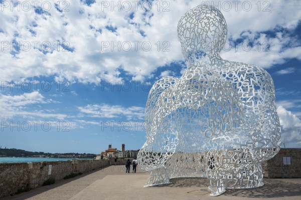 Sculpture made of letters, Le Nomade, artist Jaume Plensa, Antibes, Provence Alpes Côte d'Azur,