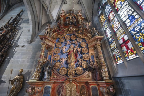 Rosary altar carved by David Zürn in 1631, Überlingen Minster, St Nicholas, built in 1350 and 1576