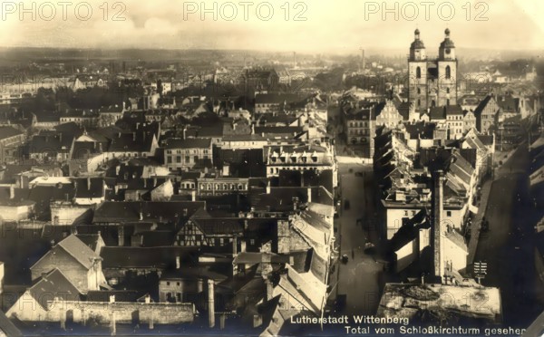 Historical postcard, picture postcard, Wittenberg, Saxony-Anhalt, Germany, digitally enhanced