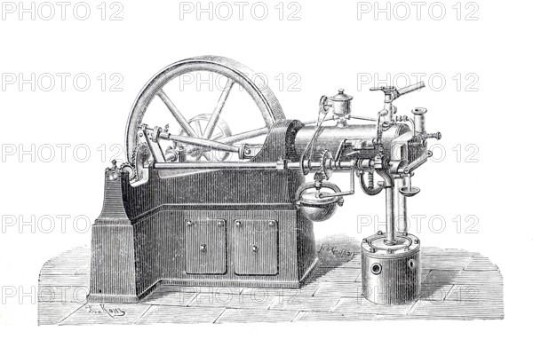 Horizontal engine, gas engine, by Nicolaus August Otto (10 June 1832 to 26 January 1891) was a