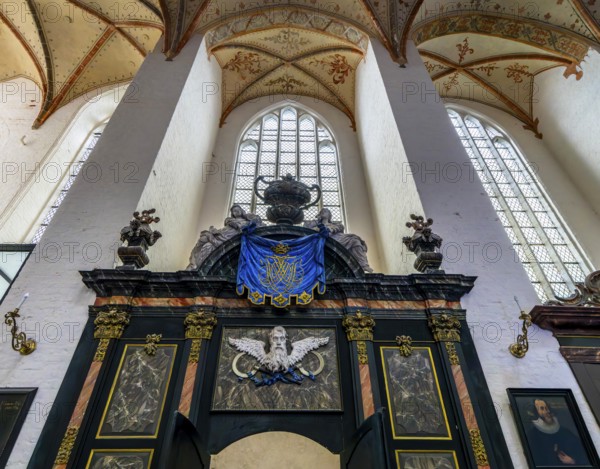 Interior photo, St Mary's Church in the old town of Stralsund, Mecklenburg-Western Pomerania,