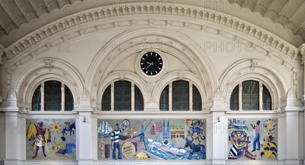 Wall mosaic from the 1950s in the reception hall, advertising space for Martin Brinkmann AG, Bremen