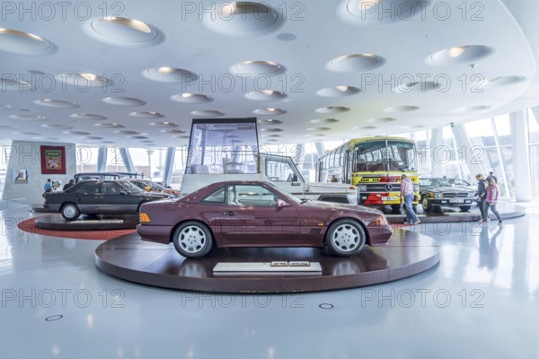 Mercedes-Benz 500 SL from 1991 driven by Princess Diana, Lady Di. The Mercedes-Benz Museum in