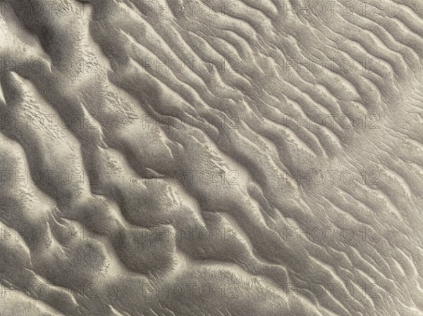 Patterns in the sand of the Namib Desert. Aerial view. Drone shot. Skeleton Coast National Park,