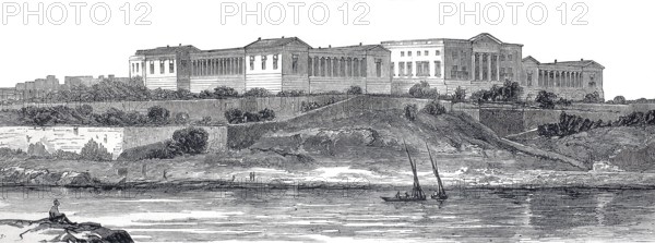 The military hospital in Malta in 1883, Historical, digitally restored reproduction from a 19th