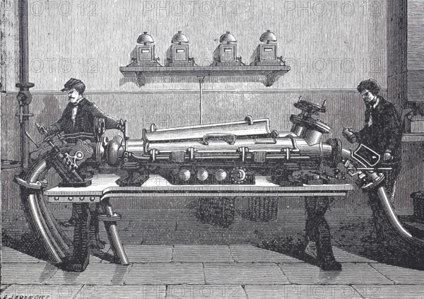 Pneumatic post, station of the former pneumatic post in France, Paris, digitally improved