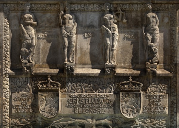 Relief by Heinrich Jobst above the entrance to the Wedding Tower, detail, Mathildenhöhe, UNESCO