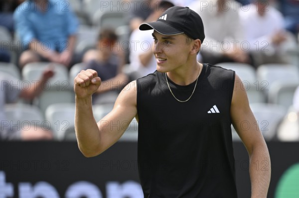 Justin Engel GER Cheers Emotion Gesture Gesture Tennis, ATP 250, BOSS Open 2025, Stuttgart,