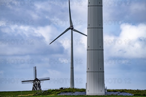 Westereems and Growind wind farms, over 80 wind turbines in total, at the Eemshaven seaport,