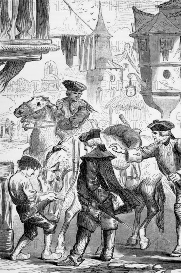 During the War of the Austrian Succession in 1744, the Duke of Belle-Isle was taken prisoner of war