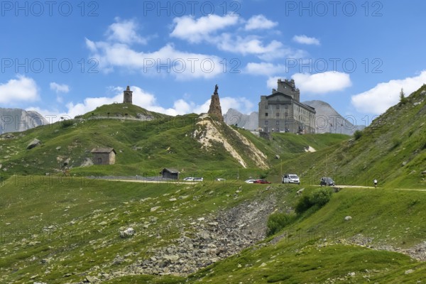 View from south on pass summit of Colle del Piccolo San Bernardo, Col du Petit Saint Bernard Little
