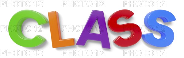 Plastic magnetic letters spelling the phrase back to class with drop shadow isolated on a white