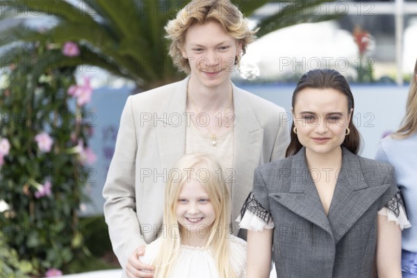 Cannes, France - 15.5.2024: Hanna Heckt, Filip Schnack and Lena Urzendowsky during the photocall