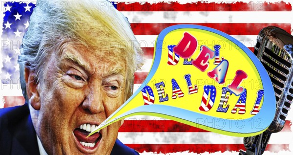Symbolic image, EU and Germany under political pressure, industry, Donald Trump, global tariff