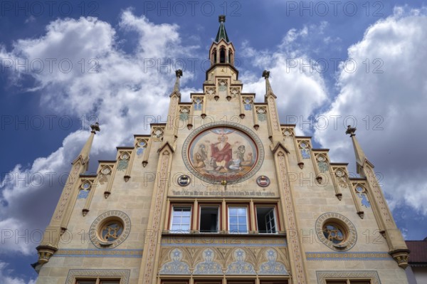 Gable of the historic Heilig Geist hospital, mentioned in the 13th century, neo-Gothic façade in