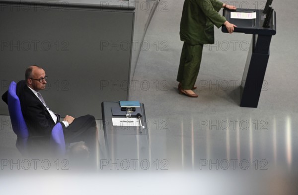 Federal Chancellor Friedrich Merz (CDU) and parts of his cabinet sit on the government bench,