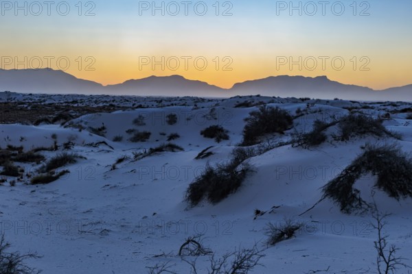Gypsum dunefields at White Sands National Monument located within the Chihuahuan Desert and the