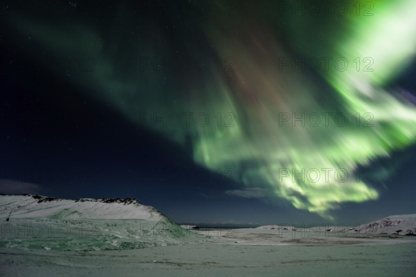 Northern Lights, Close to Vik, Ring Road, Mountains, Frost, Winter, Cold, Snow, Night, Iceland*