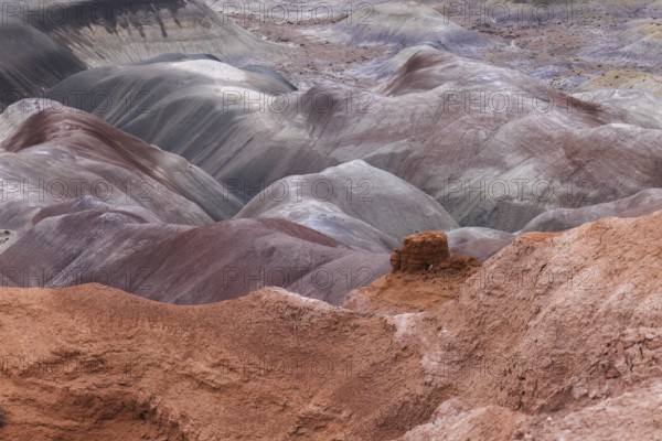 Colorful deposits of the Chinle Formation exposed at Little Painted Desert County Park near