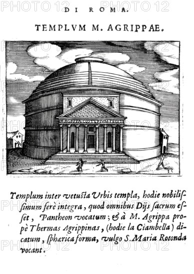 Il tempio della Rotonda, Pantheon is an ancient building converted into a church in Rome, Italy,
