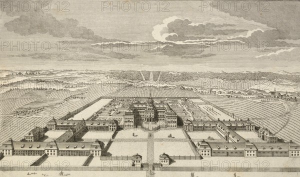 Hunting and pleasure palace Hubertusburg, Wermsdorf, Saxony, Germany, around 1880, digitally