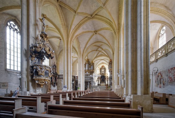 St Peter and Paul Cathedral, interior view with the pulpit, Museum Zeitzer Schloss Moritzburg,