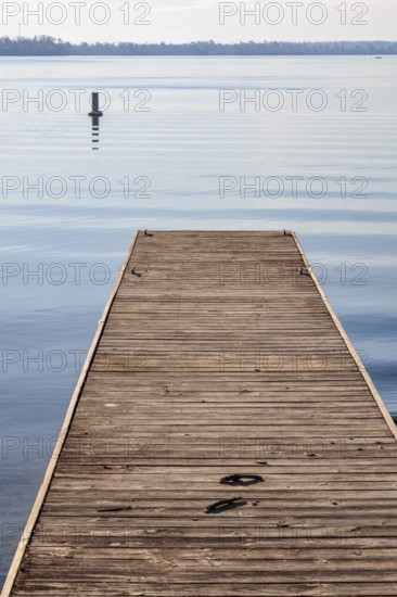 Wooden pier on Lake Seminole at the Corps of Engineers Eastbank Campground near the Florida state