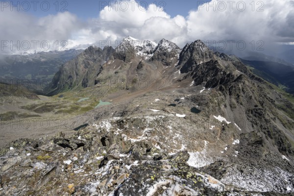 View from the summit of Keeskopf, behind summit of Petzeck, Hoher Perschitzkopf and Kruckelkopf,