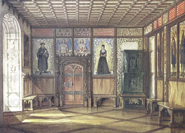 Luther memorial room in the Veste Coburg in 1845, Coburg, Upper Franconia, Bavaria, Germany,