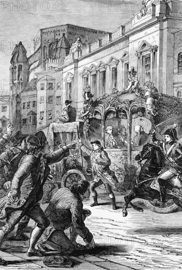 The assassination of King George III on his way to the House of Lords in 1795, the plot involved