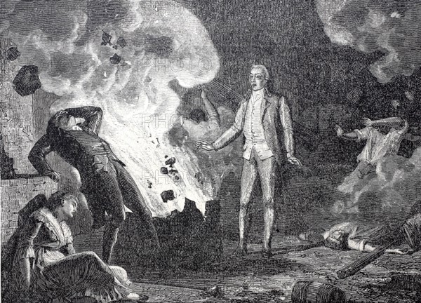 Explosion at the Essonne explosives factory, France, around 1788, production of powder with