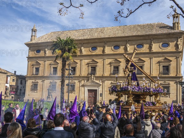 Semana santa procession, Plaza de Vazquez de Molin, holy week before easter, Ubeda, Unesco heritage