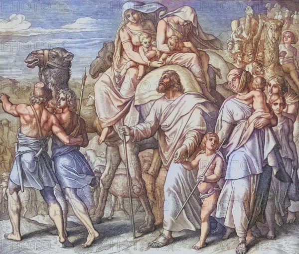 Biblical story, Joseph leaves Laban, an Aramean from Harran in Paddan-Aram, son of Bethuel, brother