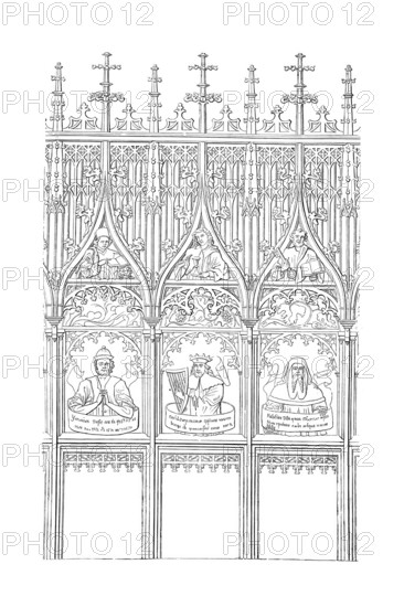 Choir stalls by Jörg Syrlin the Elder (c. 1470) on the north side of the Minster of Our Lady of