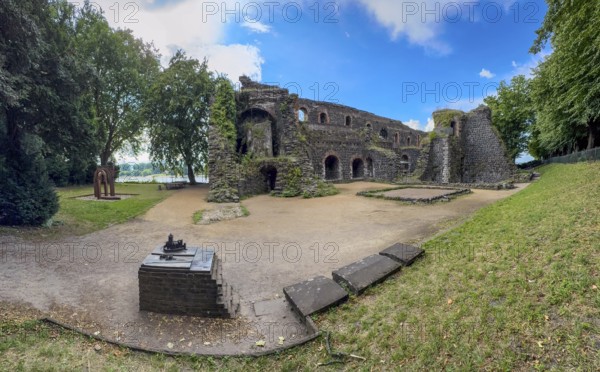 Panoramic photo of the ruins of the imperial palace of Emperor Frederick I Barbarossa, built in the