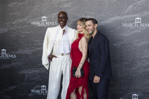 Bruce Darnell, Lottie Moss and Marcel Remus at the Remus Lifestyle Night on the roof terrace of the