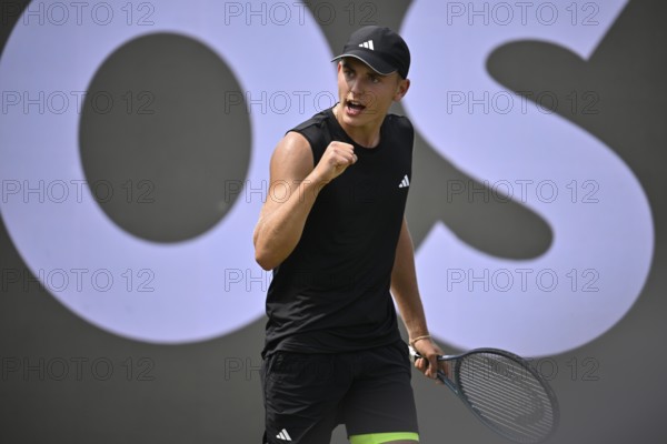 Justin Engel GER Cheers Emotion Gesture Gesture Tennis, ATP 250, BOSS Open 2025, Stuttgart,
