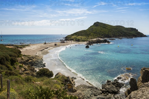 Wild beach, Sentier du littoral, Plage Ranc, Cap Taillat, Saint Tropez, Var, French Riviera,