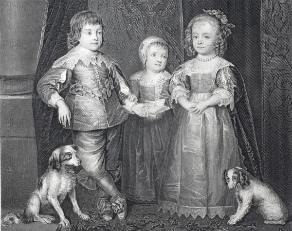The children of King Charles I, Charles I, born 19 November 1600, died 30 January 1649, of the