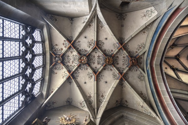 Vaults in a side chapel in Überlingen Minster, St Nicholas, built in 1350 and 1576 in the late